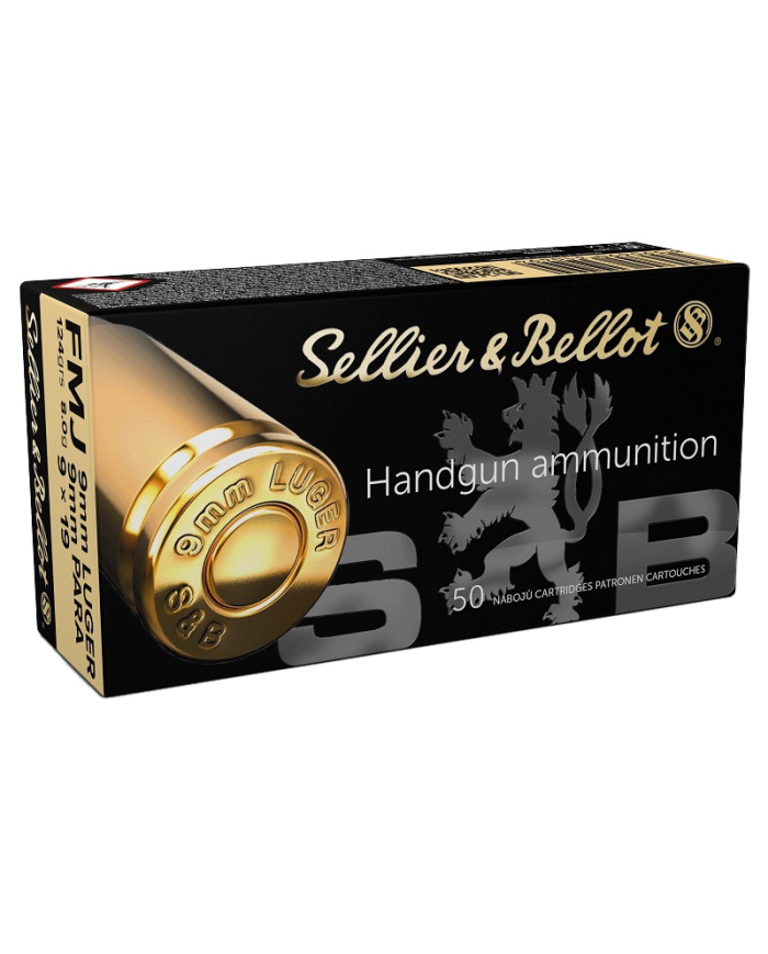 SELLIER & BELLOT 9MM LUGER FMJ 124GR X50