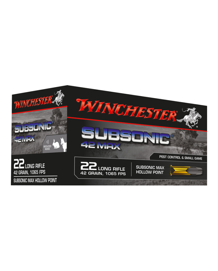 WINCHESTER 22 LR SUBSONIC MAX HOLLOW POINT 42GR X50