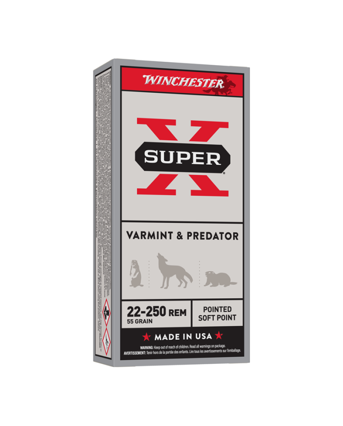 WINCHESTER 22-250 REM POWER POINT 55GR X20